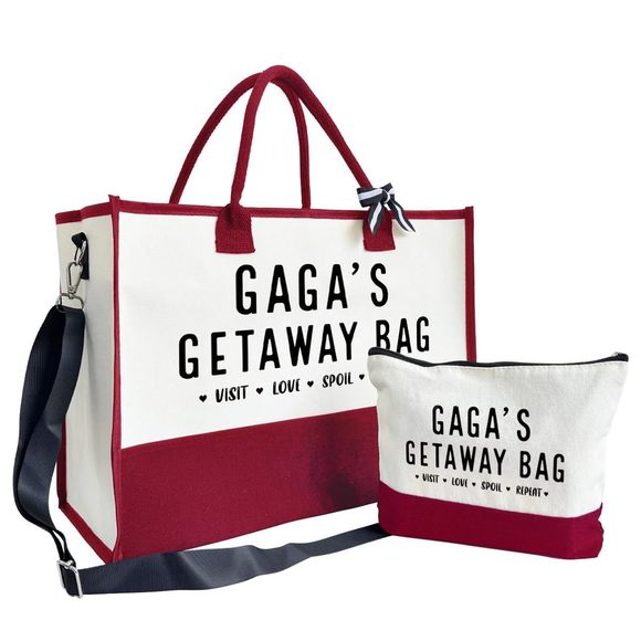 Gaga Gift Getaway Canvas Beach Tote Bag - Birthday Gifts ^_^ - Picture 1 of 8